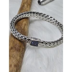 John Hardy 7.5mm Classic Chain 925 Blue Sapphire Bracelet